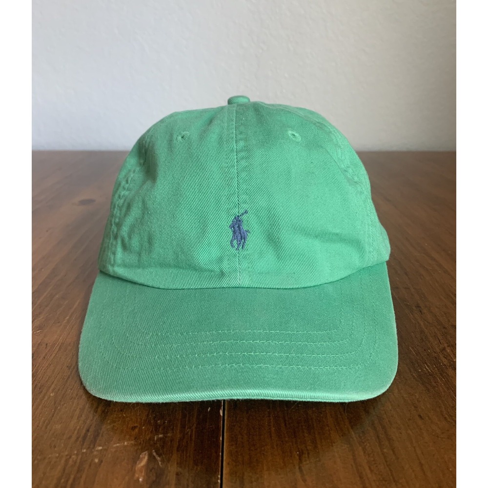 POLO Ralph Lauren Hat Youth Boys 4-7 Vintage Cap Green Strapback Cotton Pony